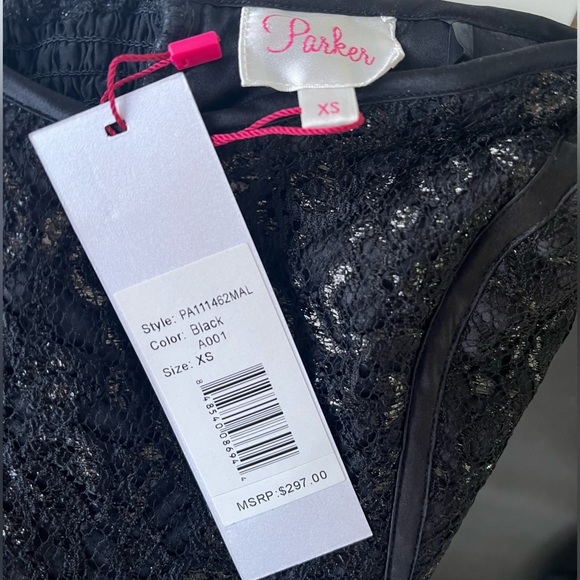 Parker - Eva black lace strapless sparkle mini party dress - Size XS - NWT - Picture 4 of 10